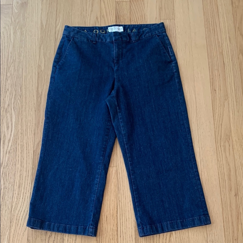 Kate Spade Broome Street Wide Leg Capri Cropped Jeans Size 28 Made In USA